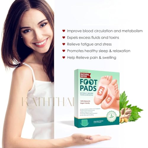 Image of Foot patch Herbal And Gentle Ingredient (10 Pieces) Detox Foot Pads Natural Ingredients for Sleep Aid Pain Relief Toxin Removal with Bamboo Vinegar and Acupoint Micro-Massage Technology