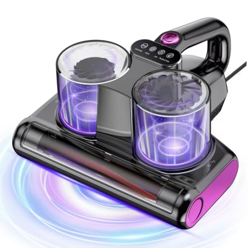 JPHYLL Milbensauger für Matratzen Milbenstaubsauger 16Kpa Saugkraft 253.7nm UV-C Licht Bettstaubsauger mit HEPA Filter Ultraschall Hitze Bürstenrolle Technologien Reinigung von Bett Sofas