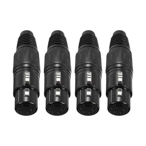 Connecteurs XLR femelles 4 broches anti-parasite pour câble audio et amplificateur 7 cm