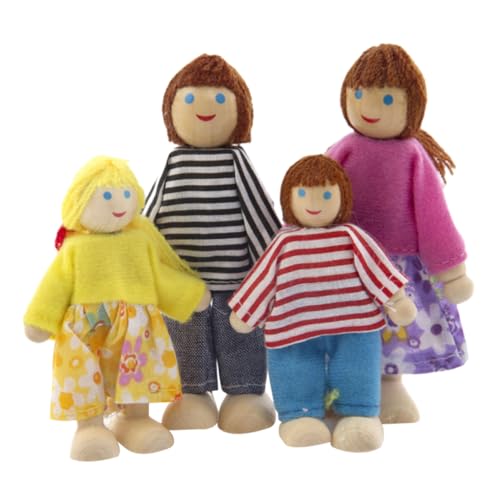 WESIEVYA Set De 4 Muñecos De Familia De Juguete para Juego De Imaginación Muñecos De para Casa De Muñecas para y Niñas
