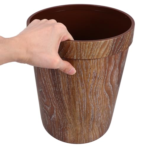 Caneca de basura plástica de diseño madera 7.5 galones miniatura 4