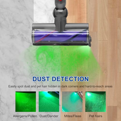 Garbage fighter Vacuum Cleaner Dust Display LED Lamp Compatible with Dyson Shark Bissell Green LED Light Detect Microscopic Dust & Invisible Pet Hair Cat Dog Fur for Upgrade Vacuum Cleaner Accessories
