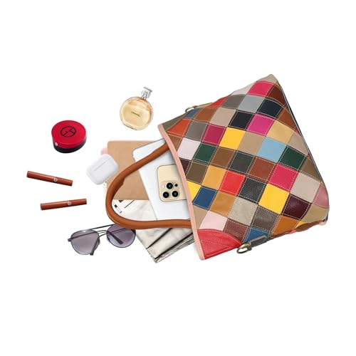 Bolso de cuero genuino multi color para mujer miniatura 7