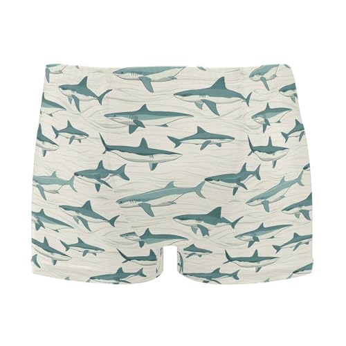 Cute Shark Mens Swim Trunk Swimwear Bathing Suit Swim Brief Square Leg Board Short S B0404973