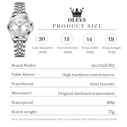 Image of OLEVS Automatic Watches for Women Self Winding Luxury Diamond Ladies Watch