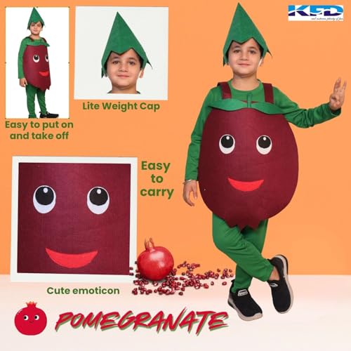Image of Kaku Fancy Dresses Fruit and Vegetable Costume Paper Cutout with Cap For Kids | Healthy Food Costume For Boys & Girls (Tracksuit Not Included)