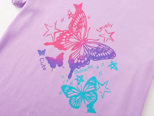 Image of Dvenki Girls Graphic Short Sleeve Crewneck T-Shirt Sizes 6-18 | breathable soft cotton blend, cute graphic prints, summer little and big girls tee, ideal casual wear for school, daily