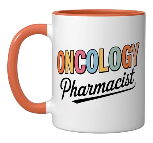 Taza cerámica oncología naranja y blanca 11 oz miniatura 1