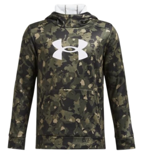 Under Armour Boys' Armour Fleece Camo Printed Hoodie Loose Fit (US, Alpha, X-Large, Regular, Green Camo 390)