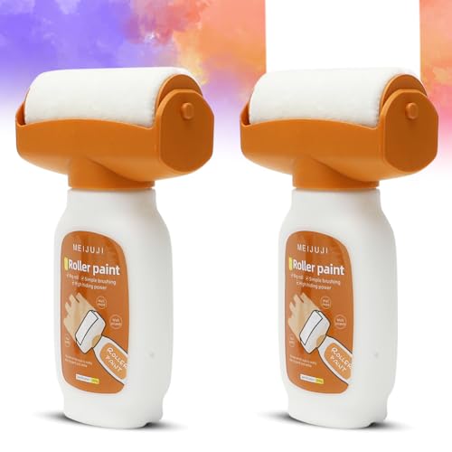 LOMUG Pintura para retoques con rodillo blanco, pintura de pared blanca, rodillo 2 en 1, reparación de pared, crema para arañazos de graffiti y paredes dañadas (B-1000G)