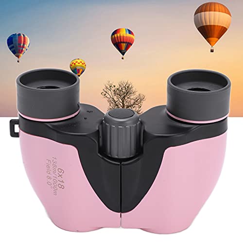 Mini binóculos portáteis 6x18 com textura delicada e design antiderrapante para uso infantil, lente
