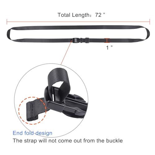 Image of Buckle Straps, Adjustable Nylon Straps, Black 4 Pack (7'x1)
