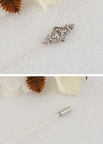 Image of Alilang Antique Vintage Hat Pin Classic Long Handle Geometric Hatpin Stick Lapel Pins for Women, Men, Pack of 2 /3