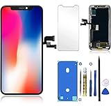 El paquete incluye: una pantalla LCD de repuesto Zoetec para iPhone X, un juego de herramientas de reparación, un adhesivo impermeable y un vidrio templado.
