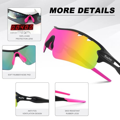 Image of BangLong Polarized UV400 Sports Sunglasses with 5 Lenses for Men Women