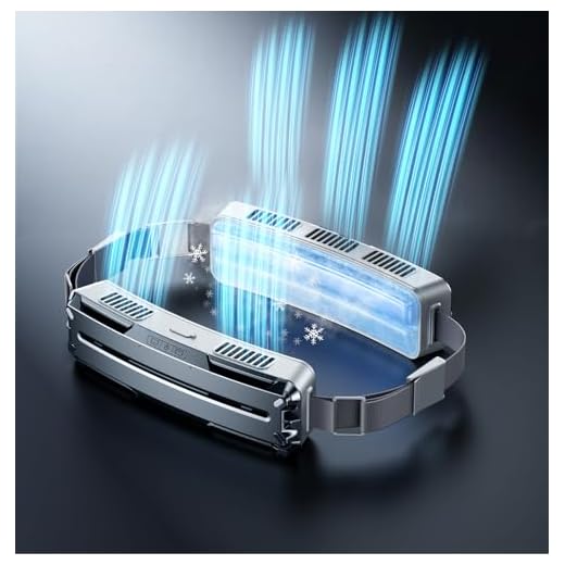 Ventilador de Cintura Portatil con 2 Placas de Refrigeración Hielo, Aire Acondicionado Portatil Ventilador Camiseta Camping 5000mAh USB Recargable, Flujo de Aire Fuerte 6000RPM para Exteriores Viajar