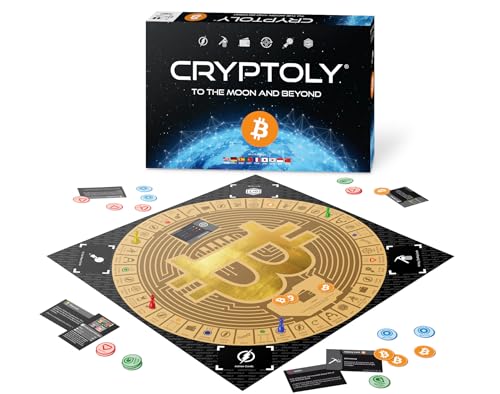 CRYPTOLY - Das Bitcoin Strategiespiel für die ganze Familie - kein Krypto-Vorwissen nötig - Englische Sprachversion - 2-6 Spieler ab 8 Jahren - Brettspiel für Kinder & Erwachsene - Gesellschaftsspiel