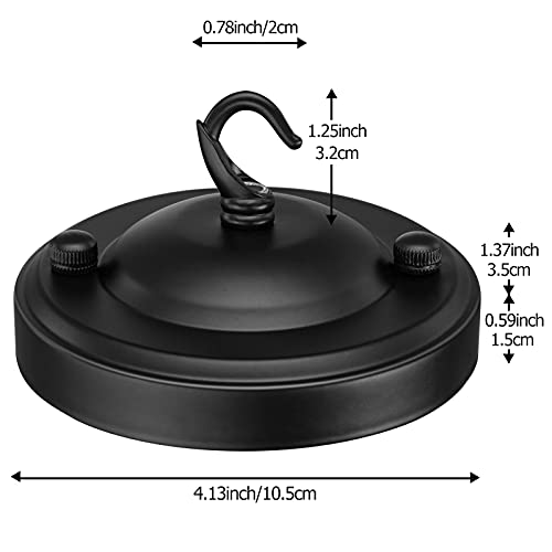 Garini [Upgraded Version]Vintage Ceiling Canopy 4.7 Inch Ceiling Plate Light Kits Chandelier Canopy Kit With Hardware,Black Pendant Lamp Hook,Max Load 22Lbs thumb #1