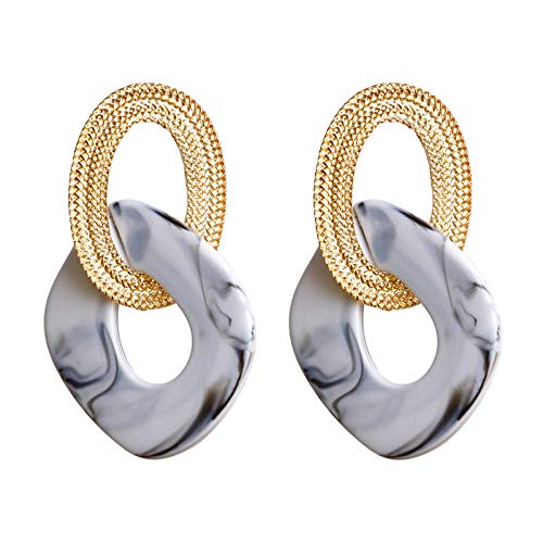 Preisvergleich Produktbild NYJNN OhrringÜbertriebene Acryl Temperament Kopfhörer weiblichen europäischen und amerikanischen Mode einfache Ohrringe Kette weißen Pfirsich OhrringeValentinstag vorhanden