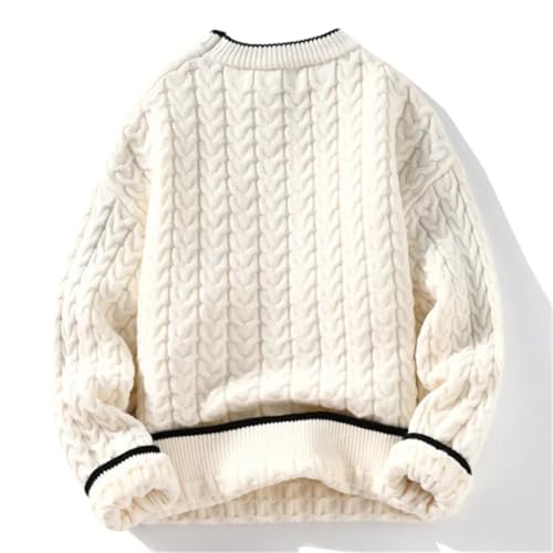 Mens Winter Thick Warm Sweater O Neck Knitted Pullovers Loose Knitwear Pullover Sweaters3