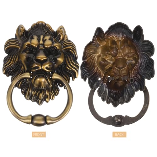 Toddmomy Türklopfer Mit Löwenkopf Antiker Zuggriff Aus Zinklegierung Für Außen- Und Innentüren 6.38X4.53X1.38In Wetterfester Dekorativer Löwen-Frontgriff Für Möbel Und Türen