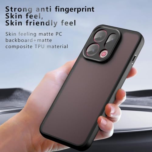 Image of Matte PC + TPU Phone Case for Oppo Find X9s 5G / Oppo Find X9 5G Air Bag Protection, Anti-Fingerprint, Never Turns Yellow, Micro Arc Edge, Camera Protection, Skin-Friendly Feel, Black