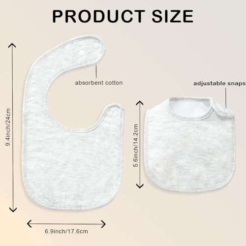 Baby Bibs - 6 Pack Waterproof Cotton Bibs with Snap, Soft and Thick Absorbent Drooling, Teething Bibs for Easy Use2