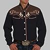 Generisch Long Sleeve Shirt Tops Men's Western Cowboy Shirts Long Sleeve Embroidered Shirts Slim Fit Casual Button Down Shirt with Pockets, gold, XXL #2