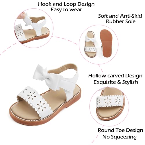 Image of PHIRAMIN Toddler Flower Girl Sandals - Girl Dress Shoes Toddler Little Kid Wedding Party