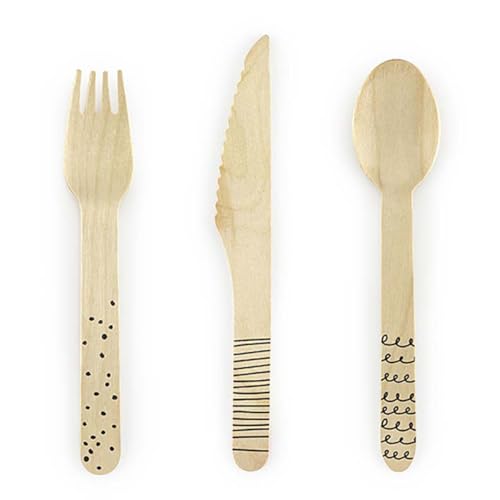 18-Piece Wooden Pastel Cutlery Set in Mint Green