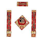 Chinesische Couplets, Neujahrs-Couplets-Set, 0,9 m, Neujahrs-Couplet-Fensteraufkleber, Fensterdekorationen, Heimdekoration, chinesische Frühlingsfest-Dekoration, Frühlingsfest-Partyzubehör (Farbe: J)