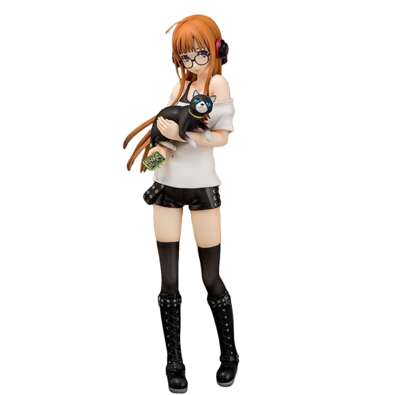 REOZIGN Figura Futaba Sakura, Gafas de pie, Figuras de anime Futaba Sakura 21 Cm, Estatuas de PVC Decoración de personajes de juego, Regalo