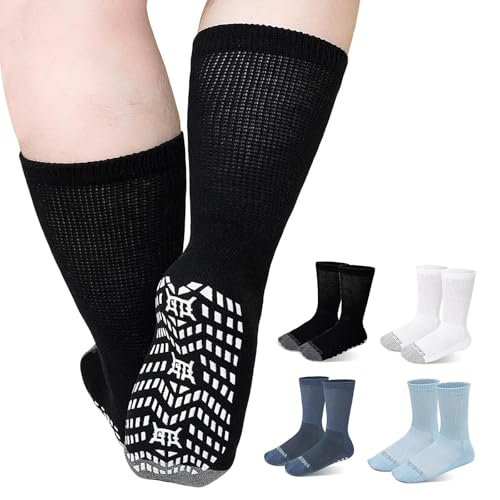 Chaussettes diabétiques en coton pour homme et femme sans élastique lot de 4 paires