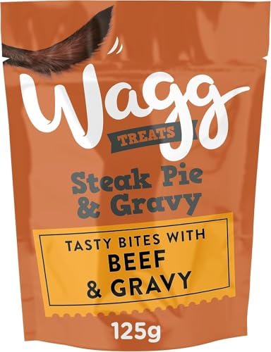 Wagg Steak Pie Tasty Bites Beef & Gravy Dog Treats 125g (Pack of ...