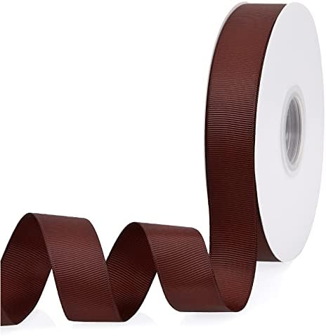 Fita de gorgurão dupla face marrom de 2,5 cm x 45 metros cor sóli...