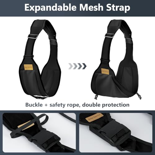 Miniatura 3 de Aoowu Portabebés Portátil, Portabebés Ergonómico Transpirable Para Bebés De 6 A 36meses, Ajustable Portabebes Multifuncional, Plegable Portabebés Para Bebés Y Niños De Hasta 25kg Negro
