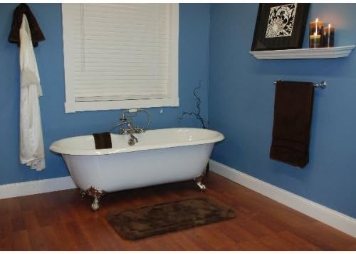 Cambridge Plumbing Inc DE-60-7DH-CP Cast Iron Double Ended Clawfoot Tub 60 x 30 in. with 7 in. Deck Mount Faucet Drillings and Polished Chrome Feet