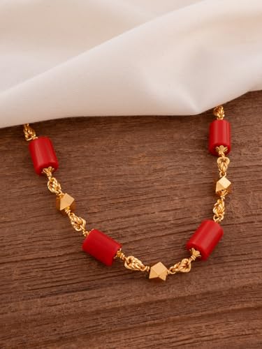Image of Radha's Creations jewellery GSB mangalorean chain for women one gram gold