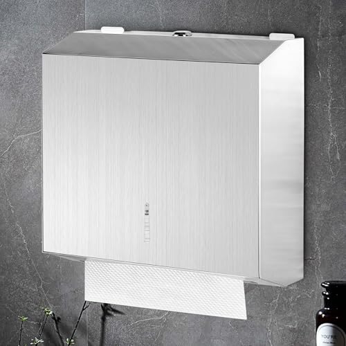 Papierhandtuchspender Wandhalterung, Toilettenpapierspender, Handtuchspender Für Papierhandtücher, Papierhandtuchspender Edelstahl Wandmontage Für Bad, Küche Und Öffentliche Tissue Spender mit Tastens