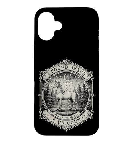 I Found Jesus Still Looking for Unicorn �N���X�`�����K�[�� ���� �X�}�z�P�[�X iPhone 16 Plus �p
