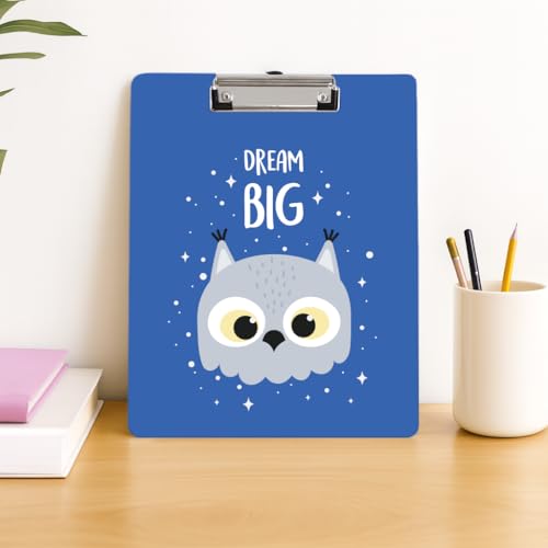 Image of Clipboard Drawing, Writing, Exam Board with Clip (Size - 24x36 cm) Sturdy, Lightweight for Office, School, College (Owl)