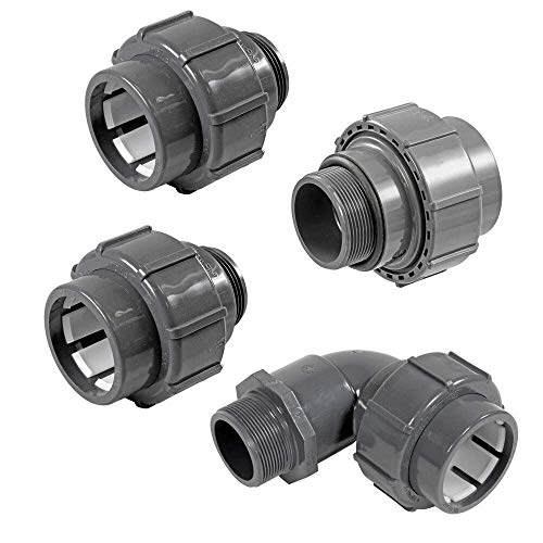 Peraqua Pool- Anschluss-Set Flexfit Fittinge Ø 50mm für Filteranlage Rücklaufdüse und Skimmerverbindung