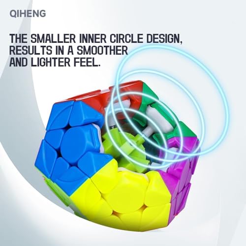 XMDCuber QY Toys QiHeng V2 M Megaminx 3x3 Magnetic Dodecahedron Speed Cube, Pentagonal Magic Cube Dodecahedron Magnetic