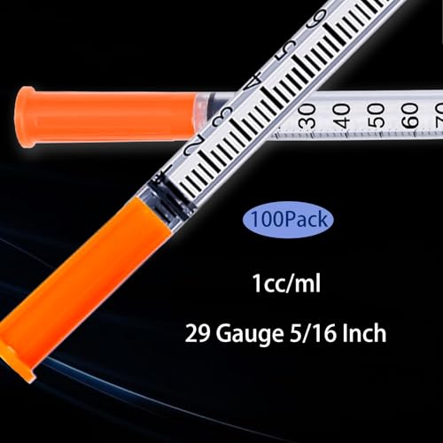 Image of 1ML Syringe, Lab Supplies Syringes 29G 5 /16 Inch, Individually Wrapped, Pack of 100