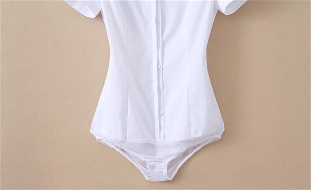 Hndudnff Body da donna a maniche corte, camicie da ufficio, abbigliamento da lavoro, camicette formali, camicette con colletto