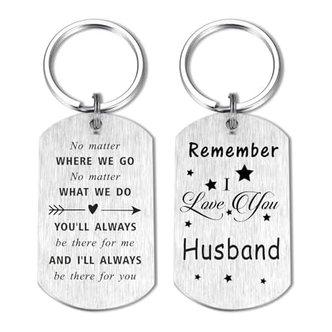 Resdink Remember I Love You Husband Keychain, Best Husband Birthday Gift, Men Christmas Stuff Anniversary Key Chain Gift for My Husband, Husband Key Chain from Wife Cover