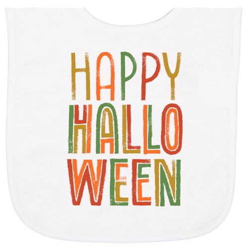 inktastic Happy Halloween in Vintage Colors Baby Terry Cloth Bib