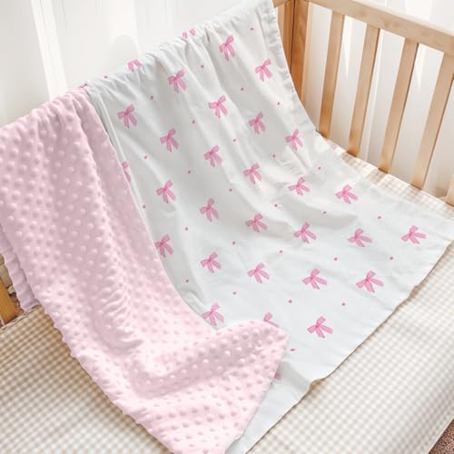 Image of SANDJEST Bear Minky Blanket 30 x 40 Inches, Gift for Christmas Birthday