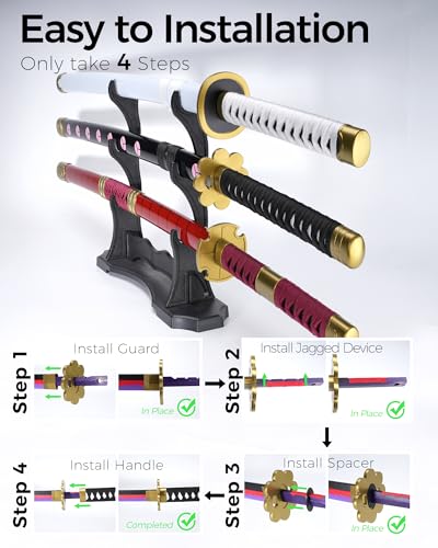 Cold Blade Katana Sword - 41 inches Katana Replica with Holster Belt and Display Stand - Sword with Authentic Design QiuHeGui - Thumbnail 2