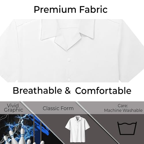 Custom Bowling Hawaiian Party Shirt 3D Button Down Shirt with Bowling Theme Graphic On it for Bowling Team4